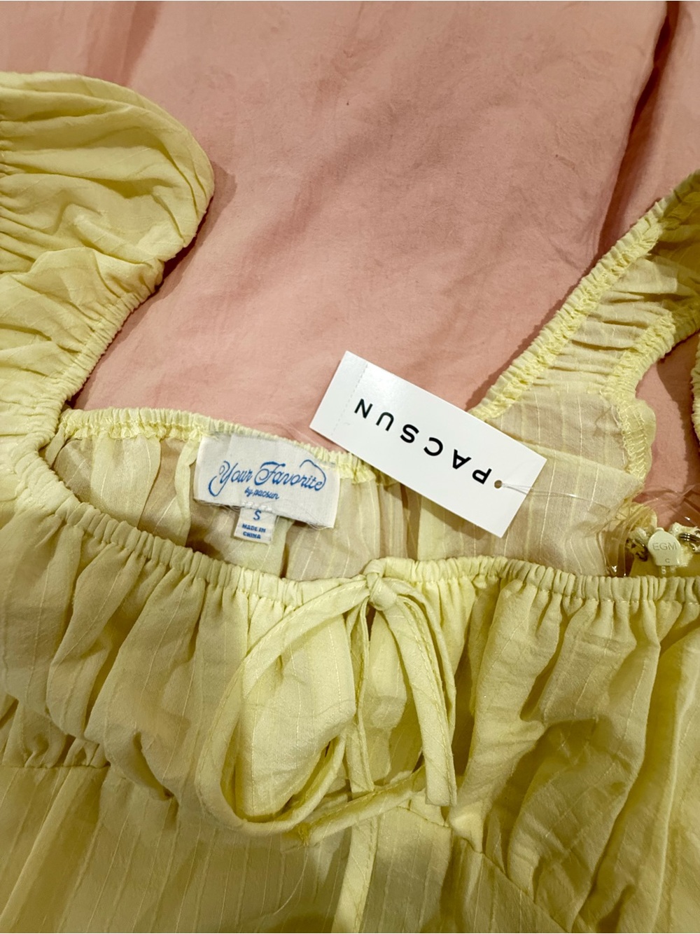 Light Yellow Ruffled Strap Sundress - Picture 7 of 7